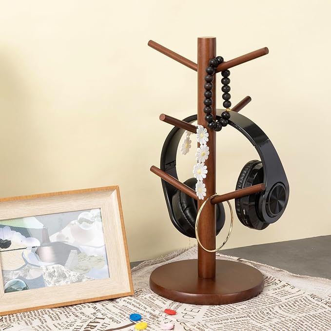 MyLifeUNIT Mug Holder Tree, Coffee Cup Holder with 6 Hooks (Brown)