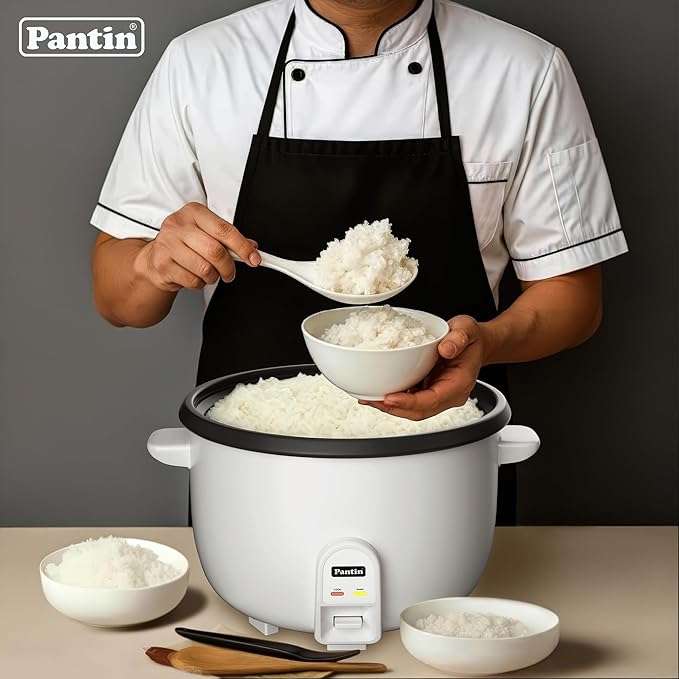 Pantin Commercial Electric Rice Cooker – 35 Cups Raw / 70 Cups Cooked Capacity w/Measuring Cup & Scoop – High-Efficiency Large Rice Cooker Commercial Rice Cooker for Restaurants, Hotels and Catering