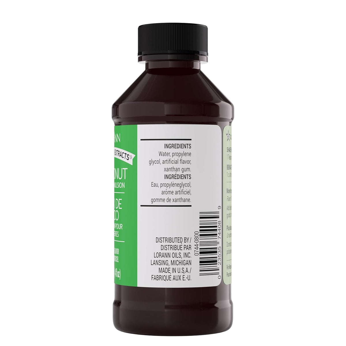 LorAnn Oils Coconut Bakery Emulsion: True Essence, Ideal for Boosting Fruit Tones in Cakes, Cookies & Desserts, Gluten-Free, Keto-Friendly, Extract Substitute Essential for Your Kitchen, 4 Oz