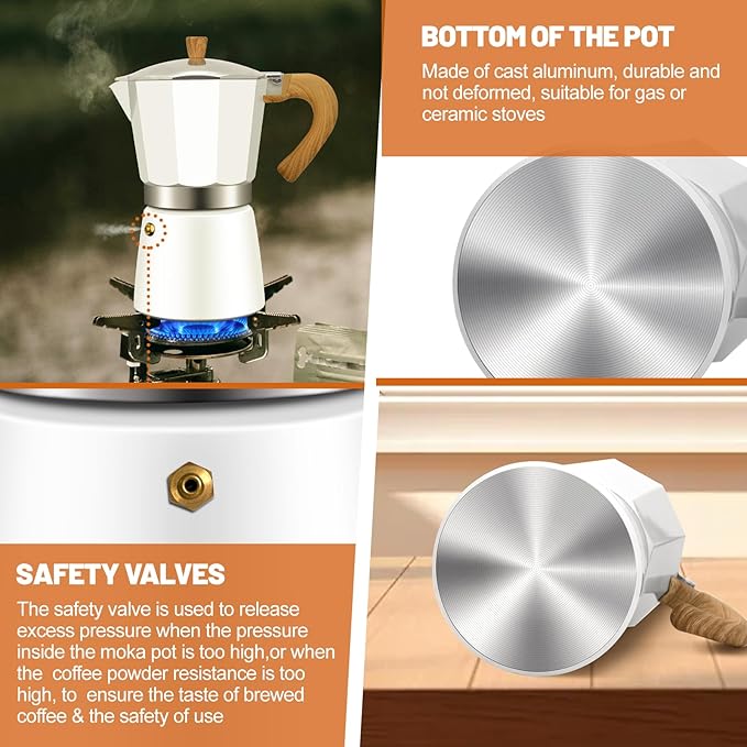 9 Cup Aluminum Espresso Stovetop Moka Pot Express Coffee Maker Percolator Italian Classic Mocha Coffee Machine for Italian and Cuban Cafe Brewing for Home & Camping 450ml 15oz