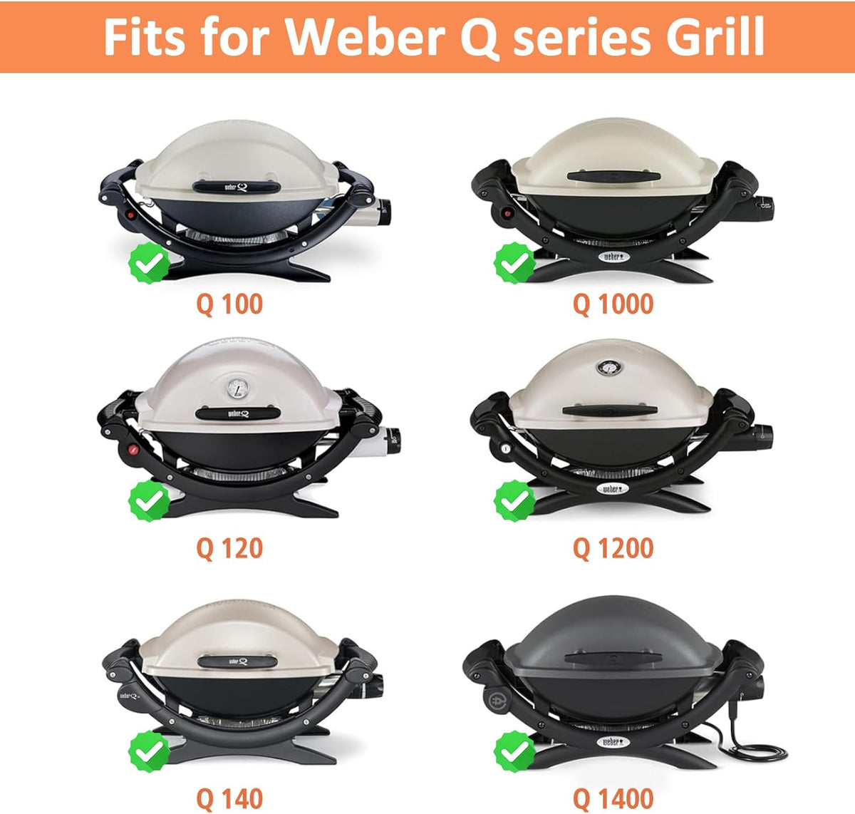 7582 Cast Iron Griddle for Weber Q1000 Grill, for Weber Q100 Q1000 Q1200 Q120 Q140 Q1400 Grill Parts, for 7582 Grate 6558 Full Size Griddle Inserts, Baby Q Replacement, Flat Top Plate Accessories