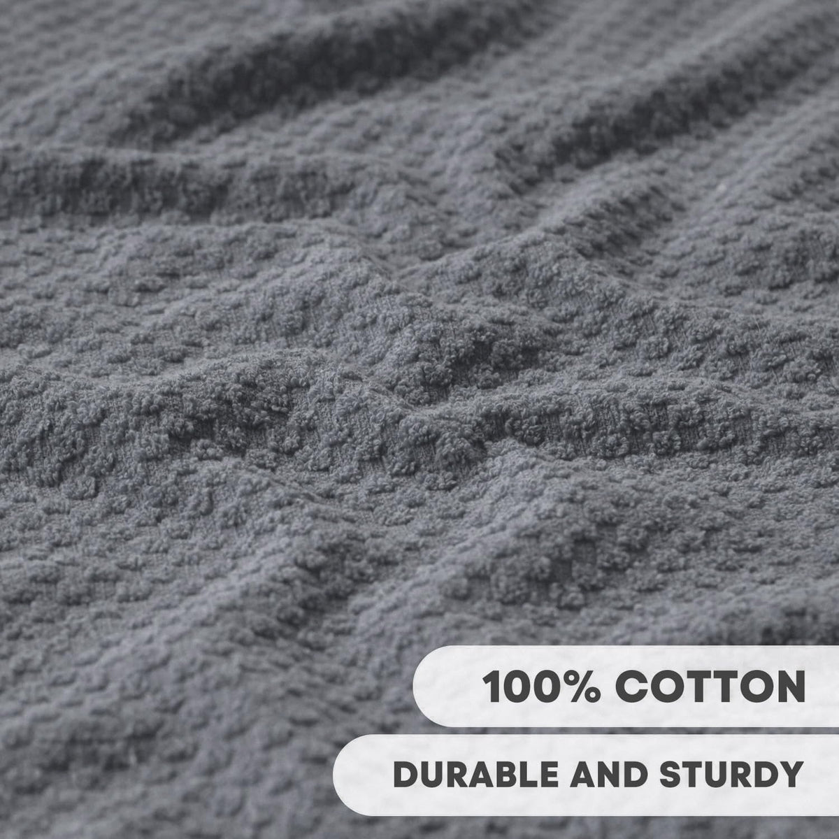 Artoid Mode Ring Spun Cotton Grey Dishcloth Kitchen Towels, 12x12 Inch Ultra Soft Absorbent Quick Drying Household Cleaning Kitchen Rags Set of 6