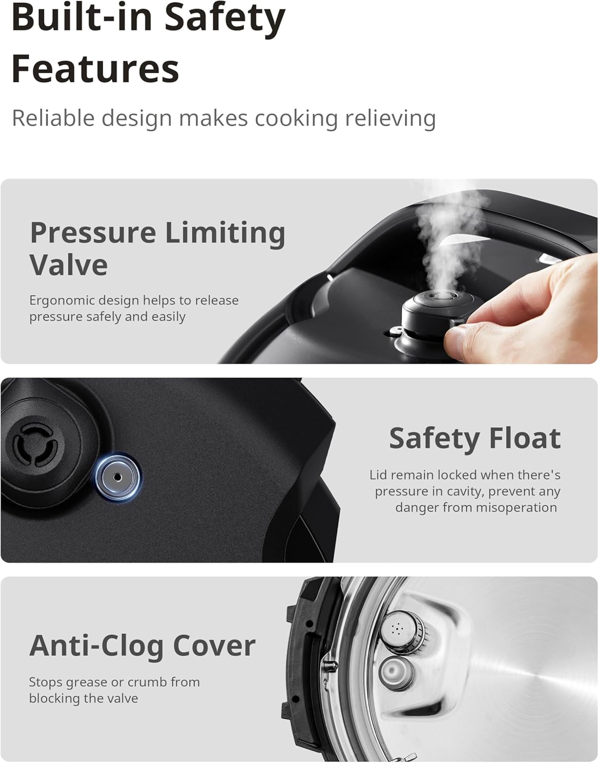 COMFEE’ Pressure Cooker 6 Quart with 13 Cooking Functions, Olla de Presion Non-Stick Pot Yogurt Maker Rice Cooker Slow Cooker Sauté Steamer, Healthy Ceramic Inner Pot