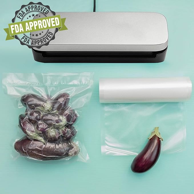 6 Pack 11"x20'(3Rolls) and 8"x20' (3Rolls)Thickened Vacuum Sealer Bags , Smell-Proof, Puncture Prevention, Heavy duty for POTANE, Food Saver, Great for Vacuum storage,Meal Prep or Sous Vide