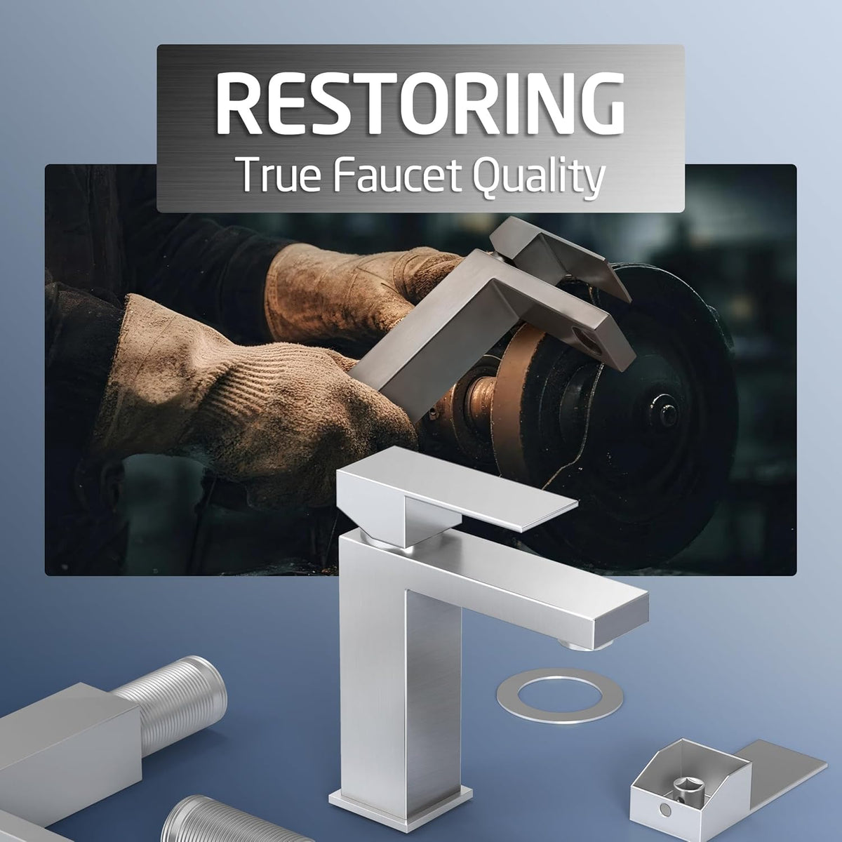 KES Bathroom Faucet Single Handle Modern Bathroom Sink Faucet Single Hole cUPC Certified Stainless Steel Brushed Finish, L3156ALFF12-BS [Fits All States, California Included]