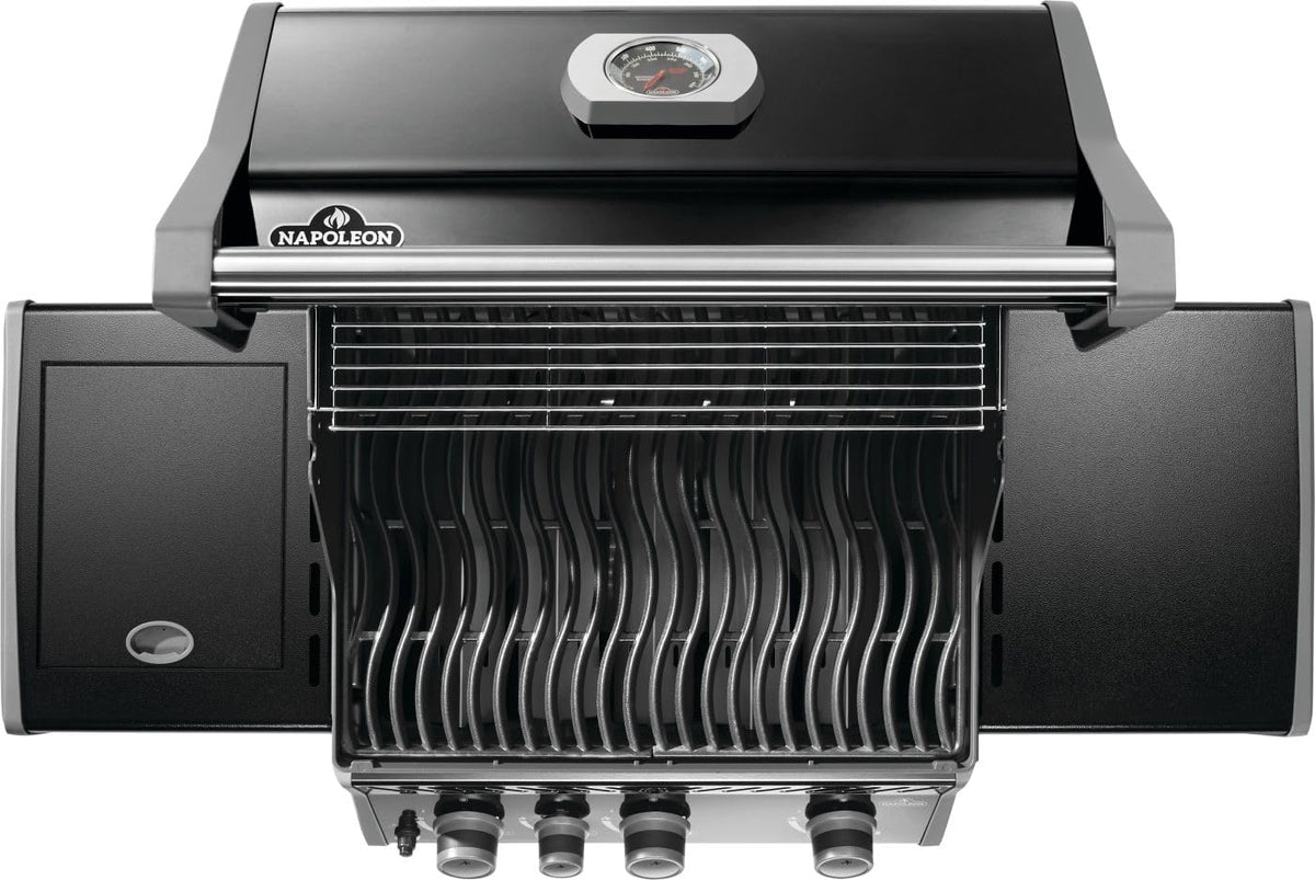 Napoleon Rogue 425 Natural Gas Grill with Range Side Burner, Black, 3 Stainless Steel Main Burners, Durable Outdoor Cooking