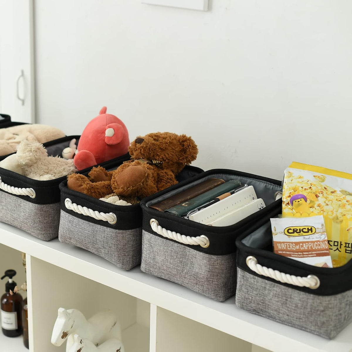 Fabric Storage Cubes - Closet Storage Bins Storage Baskets for Organizing with Handles Organization and Storage 11.8 (L) x 7.8 (W) x 5.2 (H) inches