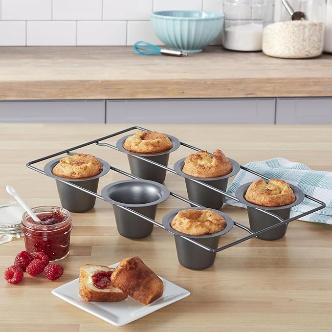 Chicago Metallic Professional 6-Cup Popover Pan with Armor-Glide Coating