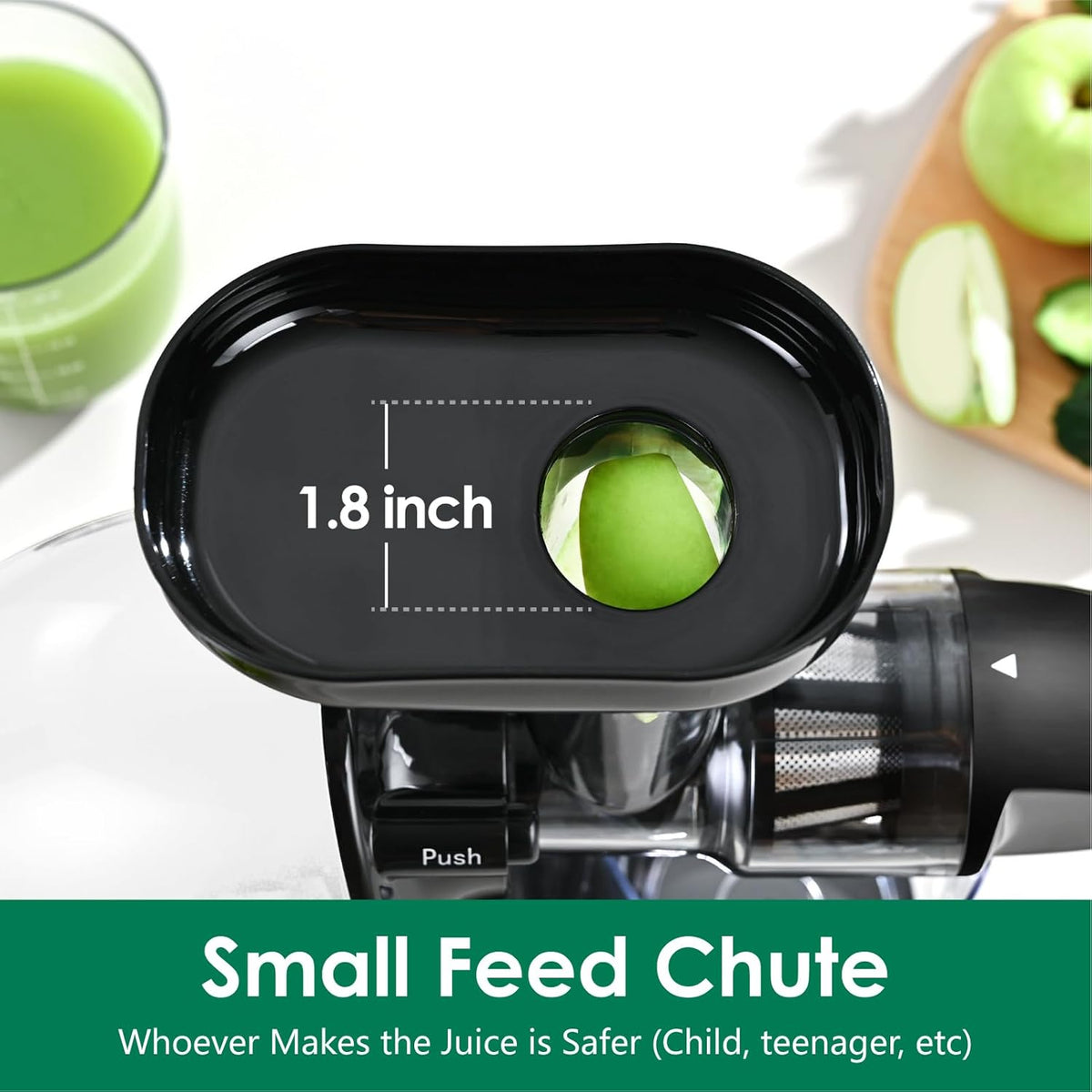 Slow Masticating Juicer,Brecious Cold Press Juicers with 2 Speed Modes & Quiet Motor,Juicers Machines Vegetable and Fruit with Reverse Function,Celery Juicer,BPA-Free,Easy to Clean (White)