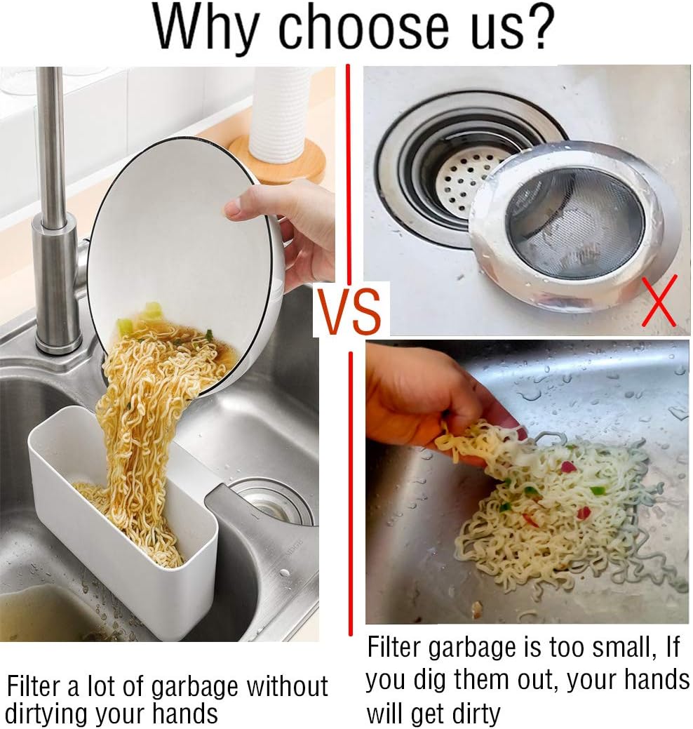 Sink Strainer Drain Basket Kitchen Sink Trash Food Catcher Waste Leftovers Garbage Strainer Faucet Hanging Triangle Over Corner Sink Trash Bag Strainer