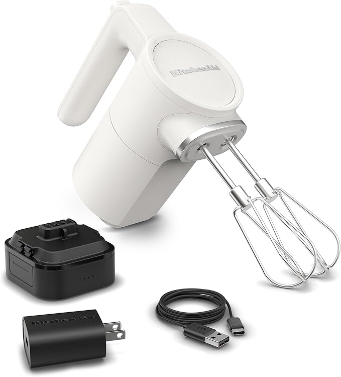 KitchenAid Go Cordless Hand Mixer - battery included, KHMR762, Porcelain White