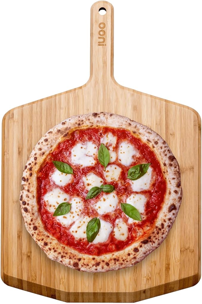 Ooni 14” Bamboo Pizza Peel – 14 Inch Wooden Pizza Spatula Paddle, Pizza Cutting Board, Pizza Oven Accessories, Pizza Tools, Pizza Peel Wood, Pizza Board