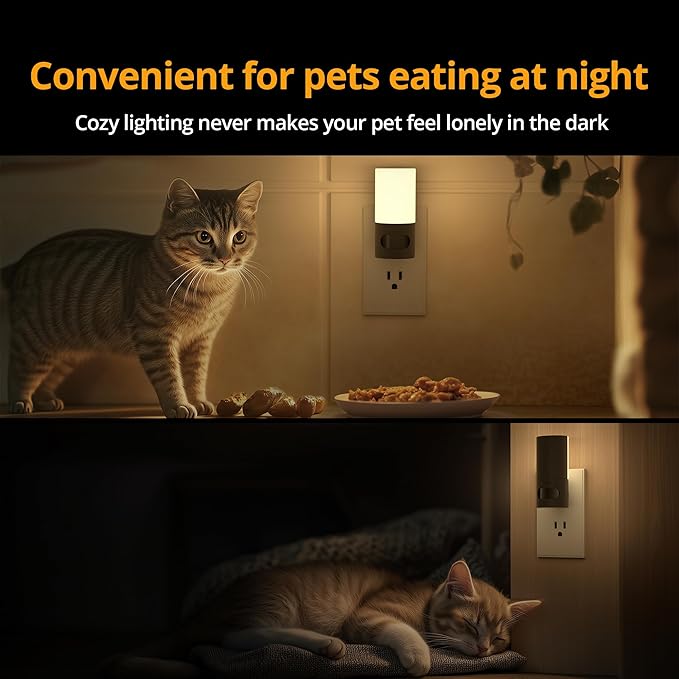 Lyridz Plug-in LED Rotatable Night Light with Motion Sensor, Dimmable Backlit Nightlight with 1-150lm Adjustable Brightness for Bathroom, Bedroom, Hallway, Stairs, 2 Pack