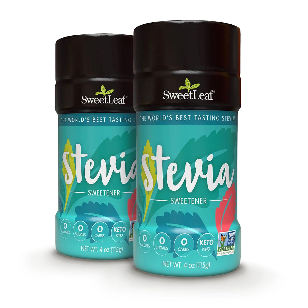 SweetLeaf Stevia Powder Shaker Jar 4 Oz Ea (Pack of 2)