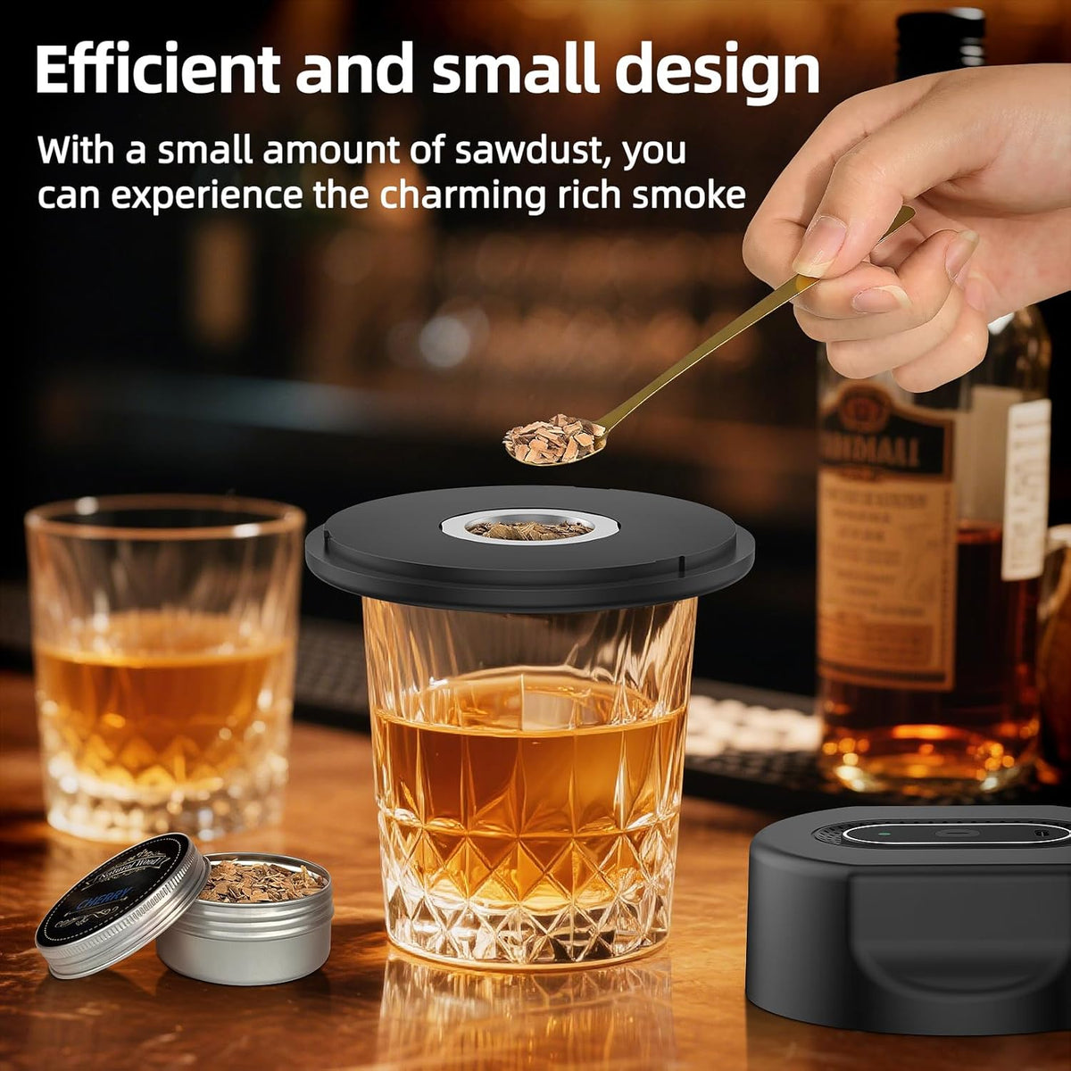 Electric Whiskey Smoker Kit,No Butane Needed,Smokepub,Electric Cocktail Smoker Kit,Drink Bourbon Smoker Kit with 6 Wood Chips,Birthday Christmas Smokpub Gifts for Men,Dad,Husband.