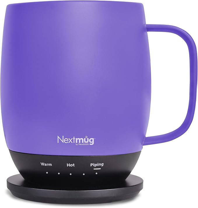 Nextmug - Temperature-Controlled, Self-Heating Coffee Mug (Violet - 14 oz.)