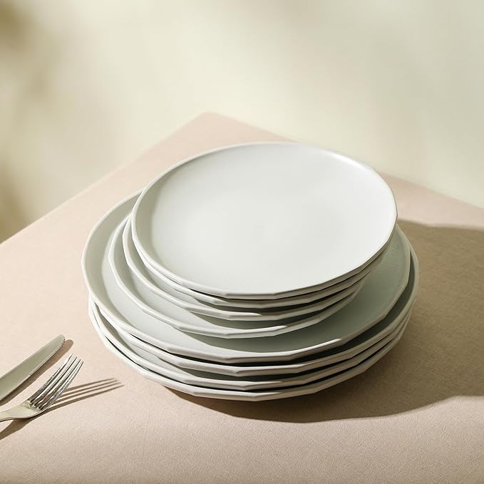 Stone Lain Rio 4-Piece Salad Plate Set Stoneware, Beige
