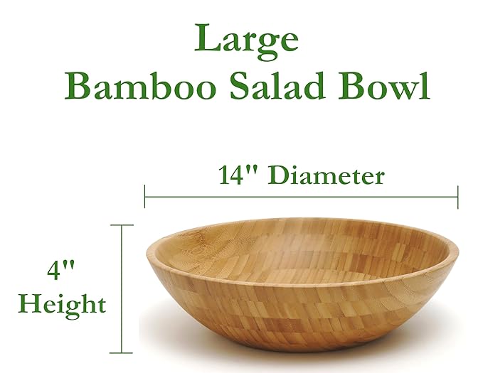 Lipper International Bamboo Wood Salad Bowl