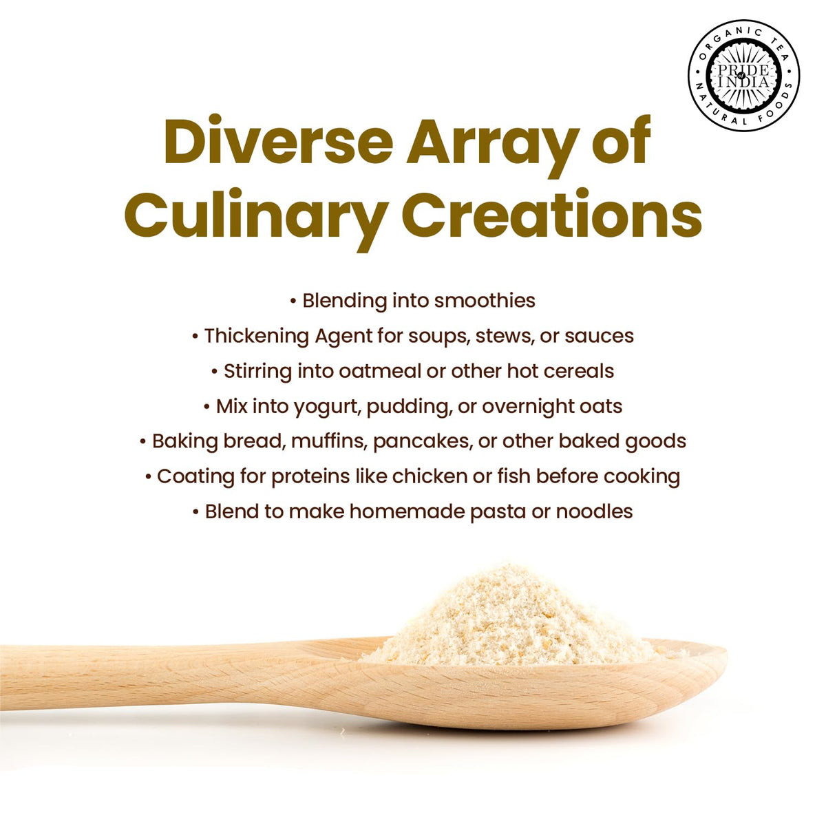 Pride of India- White Bolivian Quinoa Flour 1 lbs (454 gm) Nutty Earthy Taste Freshly Milled in Small Batches | Used for Baking Pizza Crust Thickening Agent Coating | Vegan, Gluten-Free