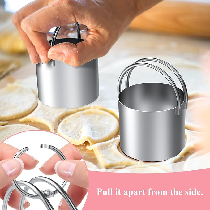 Biscuit Cutter Set, Dough Blender, Pastry Cutter, Biscuit Cutter, Dough Cutter,Pastry Cutter Set, Round Sifter,Baking Dough Tools for Cooking Cookies (3 Pcs/Set)