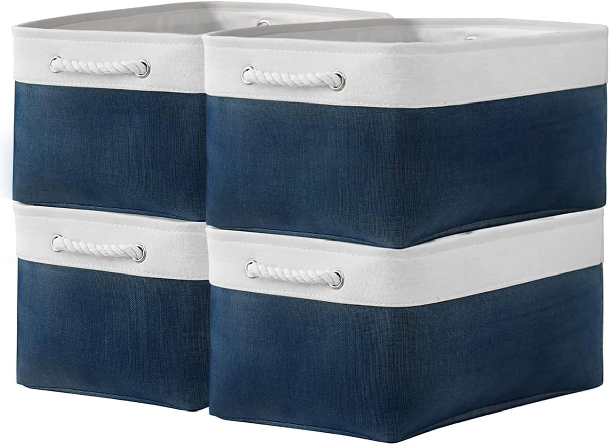 Storage Bins - Large Baskets for Storage Cubes with Handles Organization and Storage Baskets Gifts for Empty 15.7 (L) x 11.8 (W) x 8.2 (H) inches