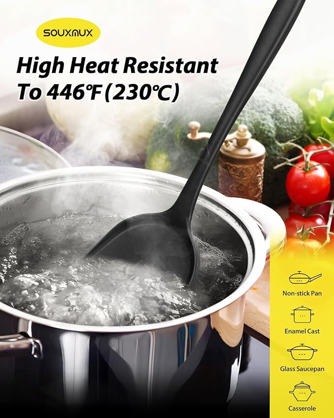 4 Pcs Silicone Kitchen Utensils Set, Wok Spatulas-Slotted Turner-Cooking Spoon-Slotted Spoon, Nonstick BPA Free High Heat Resistant Cooking Utensils for Frying, Mixing, Serving, Draining, Stirring