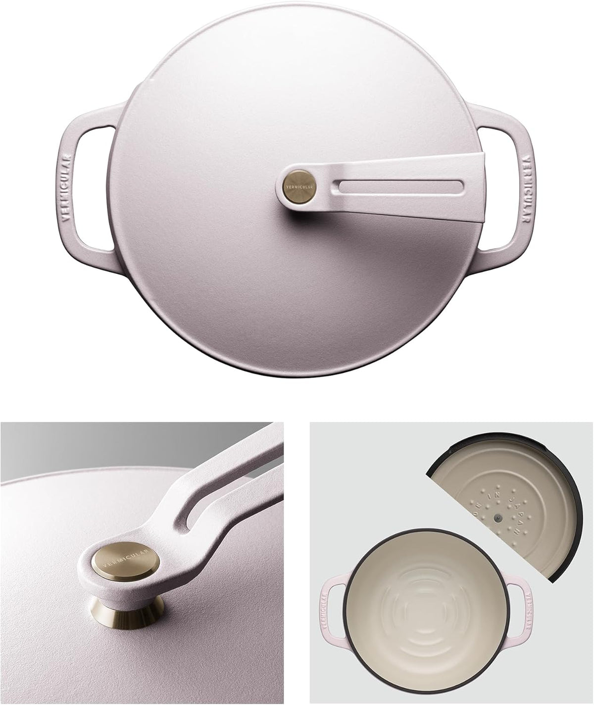 Vermicular Oven Pot 2.0 | Lightweight Enameled Cast Iron Pot | 22cm (3.7 Qt) | Non-Toxic | Induction-compatible | Dutch Oven | Made in Japan | Matte Himalayan Pink