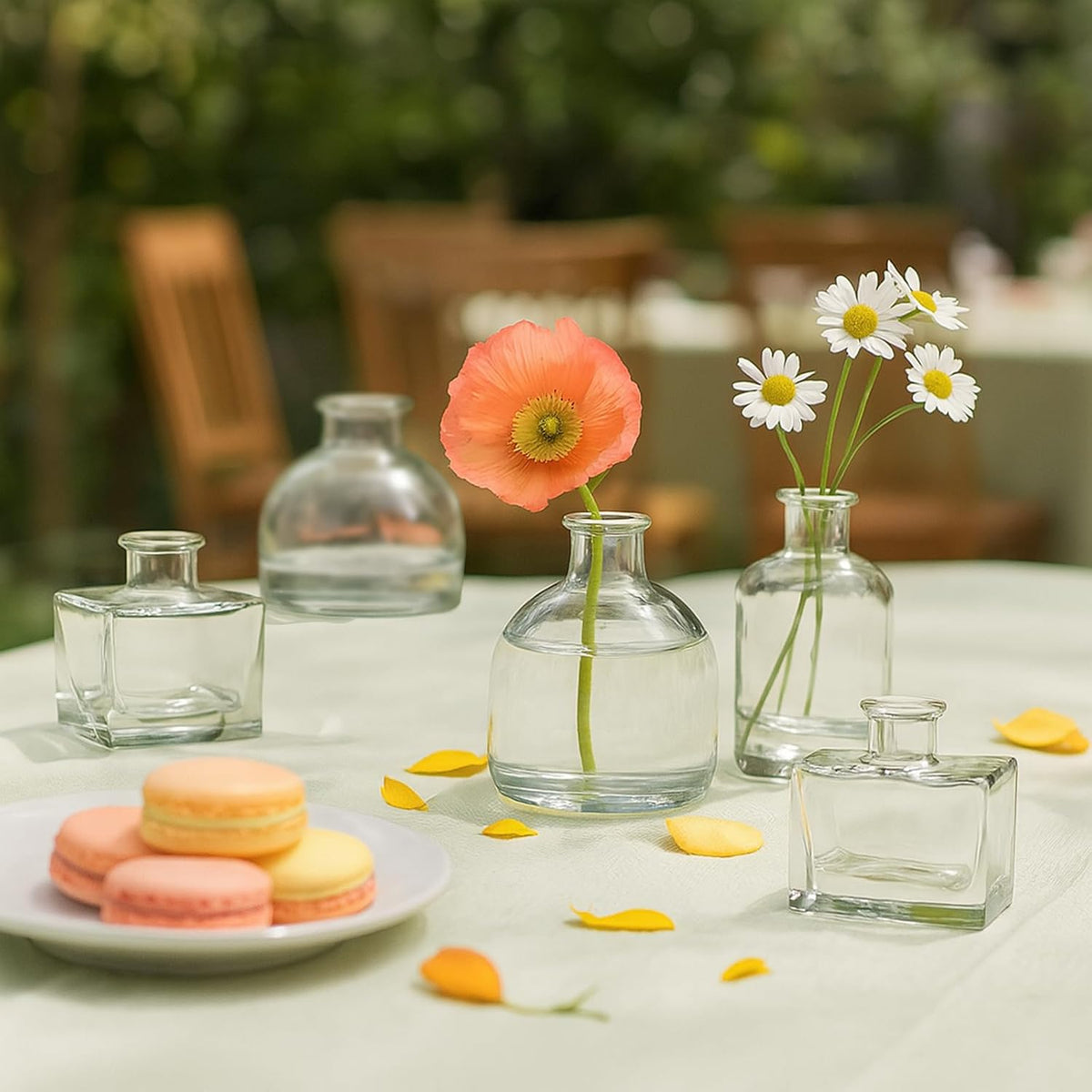 Glass Bud Vase Set of 28 Pcs, Small Clear Bud Vases for Flowers, Vintage Vases for Centerpiece Table Wedding Decorations Home Decor Glass Bottles for Birthday Party Anniversary