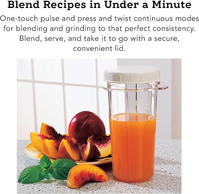 Tribest PB-250 Kitchen Grinder & Personal Blender for Shakes and Smoothies with BPA-Free Portable Blender Cups, White
