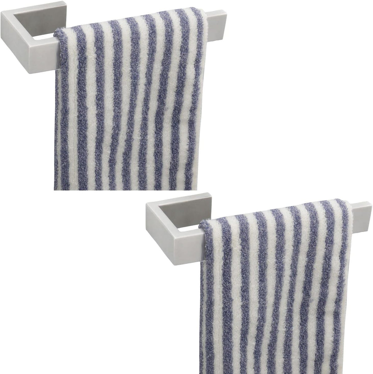 TocTen Hand Towel Holder/Towel Ring - Thicken SUS304 Stainless Steel Bathroom Hand Towel Hanger, 9 Inch Heavy Duty Wall Mounted Towel Rack, Square Hand Towel Bar for Bathroom (Brush, 2 PCS 9 in)