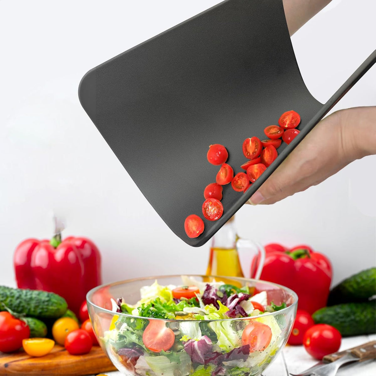 ZVP Thick TPU Cutting Boards for Kitchen, Rubber Flexible Cutting Board Mats, Nonslip Silicone Chopping Mats Foldable BPA Free Knife Friendly Non-Toxic Dishwasher Safe