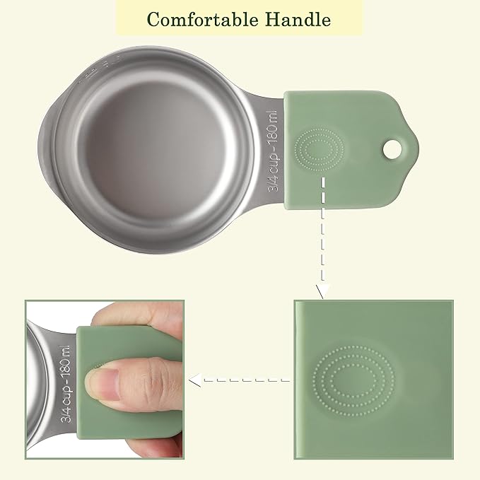 Magnetic Measuring Cups Set of 7 Stainless Steel Heavy Duty Measuring Cups for Dry & Liquid Ingredients (color)