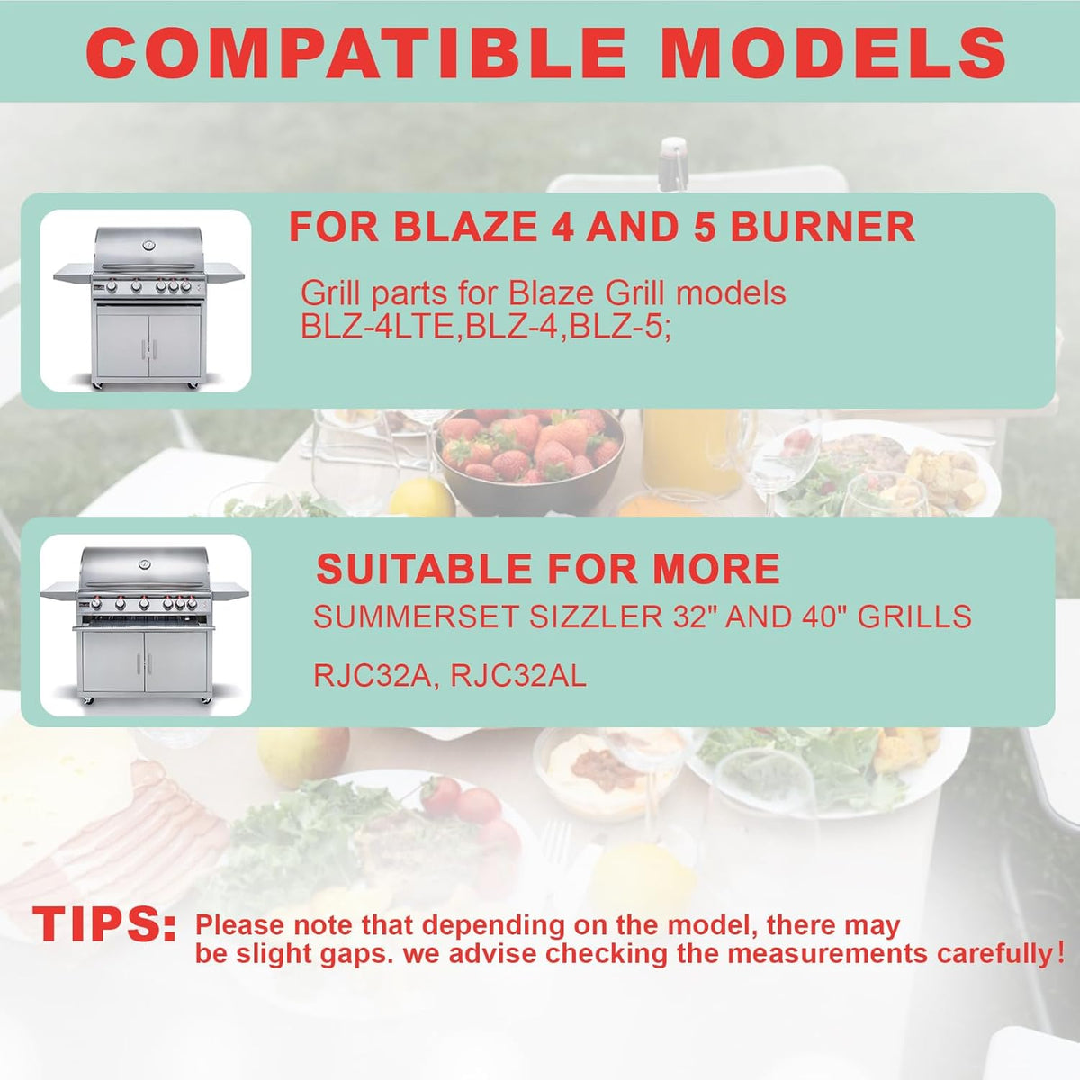 Full Size Griddle Insert for Blaze Grill 4/5 Burner Gas Grill, Non-stick Flat Top Griddle Plate Replacement for BLZ-4LTE BLZ-5 Summerset Sizzler 32" & 40", RCS RJC32A, 29''L x 17.9''W Carbon Steel