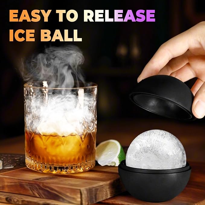 Electric Whiskey Smoker Kit, Luxurious Wooden Box, with 4 Wood Chips, Torch, Ice Molds, 2 Glasses, Stones, Old Fashioned Bourbon Cocktail Smoker Infuser Kit, Whiskey Gifts for Men, Husband (No Butane)