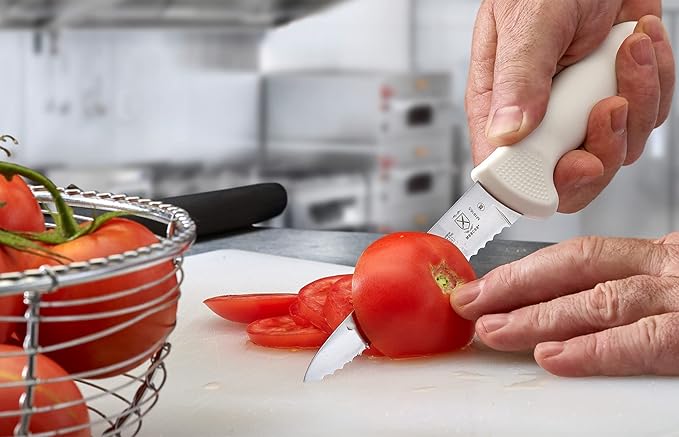 Mercer Culinary Ultimate White 5" Wavy Edge Utility Knife