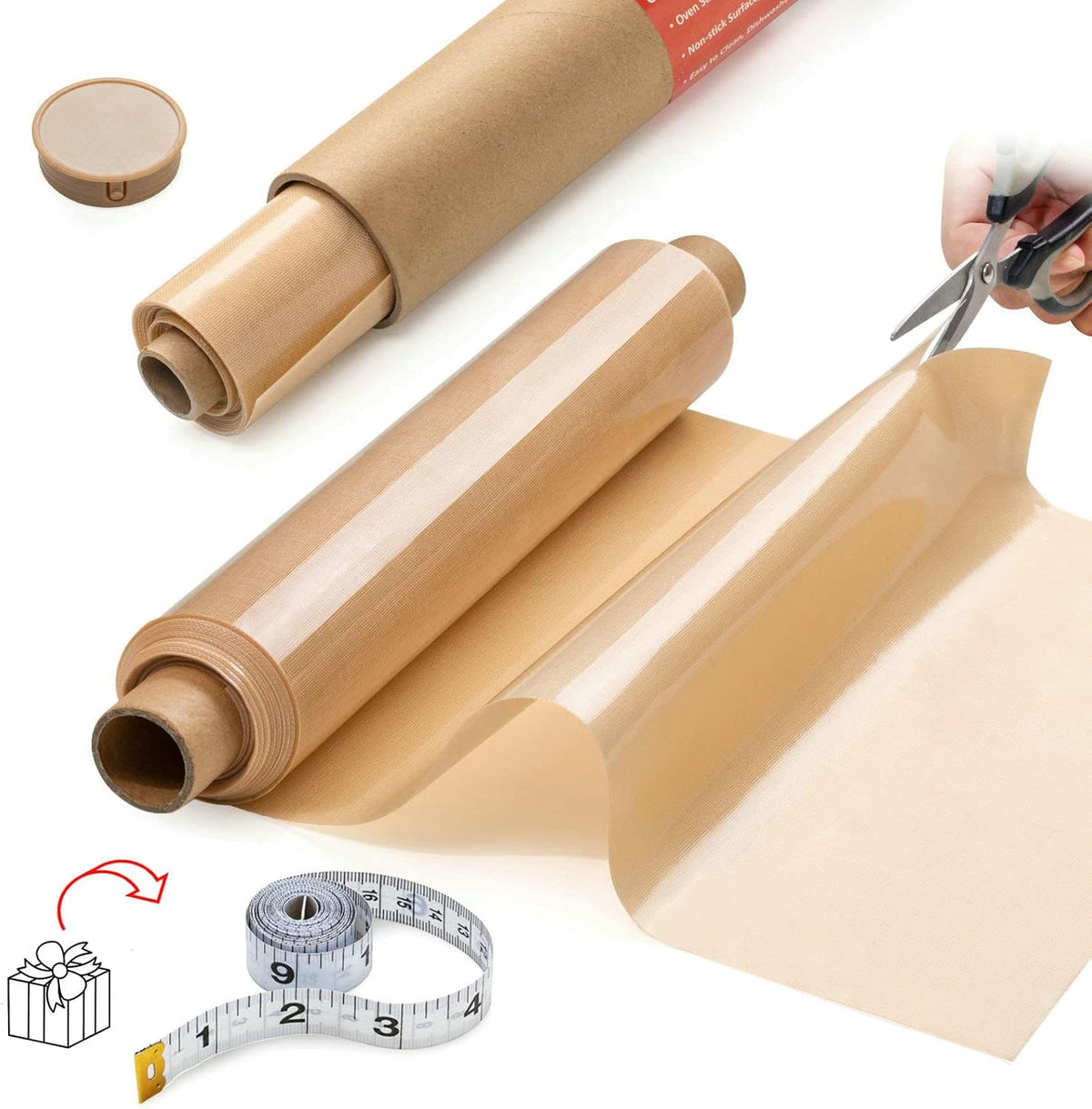 Silicone Baking Mat Roll -16IN x 10FT Non Stick Heat Resistant Food Grade Baking Mats, No Slip Reusable Freeze Dryer Mat,Pastry Mat,Countertop Protector Mat, Washable Oil-Proof Refrigerator Liners