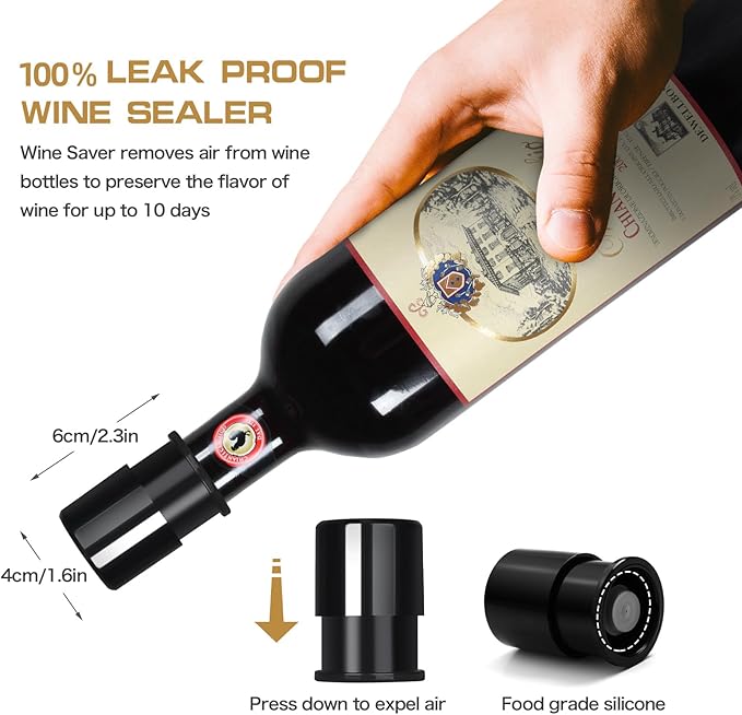 Electric Wine Aerator Pourer with Stopper, Automatic Wine Bottle Dispenser Machine with USB Rechargeable and Multi-Smart Wine Decanter, Best Wine Gifts for Wine Lovers