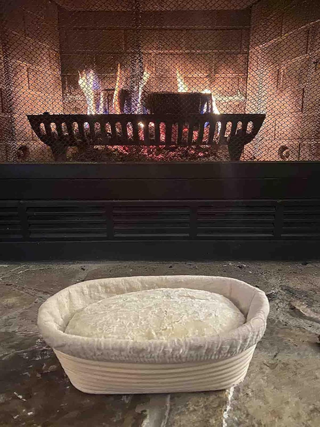 Cast Iron Loaf Oven Pan - 4.33"x4.92"x8.66" Durable Loaf Pans Rectangular Baking Pan with Banneton Bread Proofing Basket set for home baking (Bread Pan with Basket Kit, 2 QT)