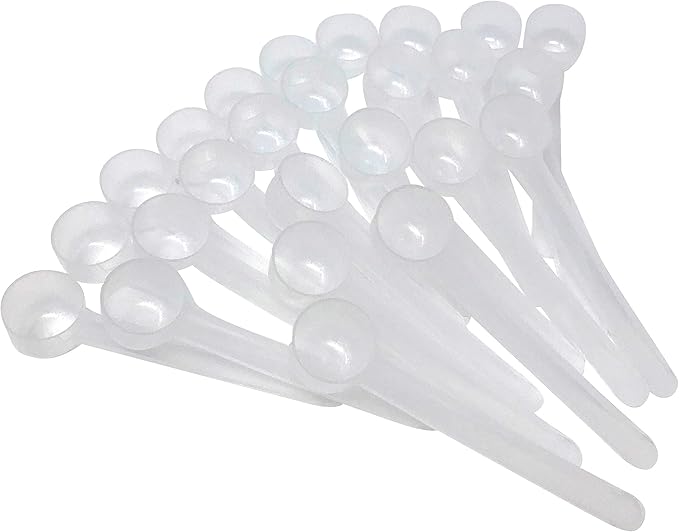 2 Teaspoon (2/3 Tablespoon | 10 mL) Long Handle Rounded Scoop for Measuring Coffee, Pet Food, Grains, Protein, Spices and Other Dry Goods (Pack of 25)