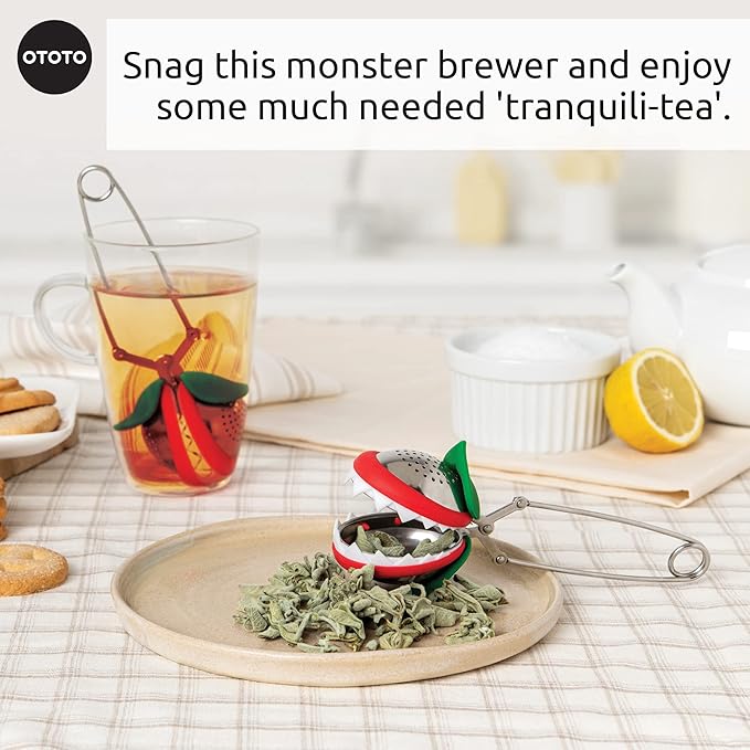 Cute Tea Infuser by OTOTO - Loose Leaf Tea Steeper, Tea Accessories, Tea Diffusers, Tea Infuser for Loose Leaf Tea, Tea Strainers, Cute Gifts, Tea Gift Set, Kitchen Gifts, Cooking Gadgets