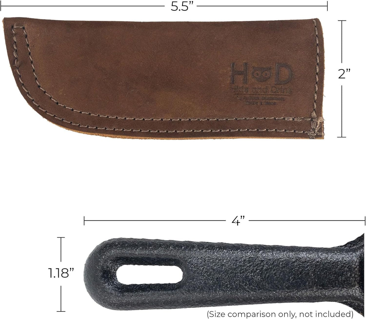 Hide & Drink, Leather Hot Handle Panhandle Potholder Double Layered Double Stitched Cookware Slides On/Off Easily onto Metal Skillet Grips Handmade Includes 101 Year Warranty :: Swayze Suede