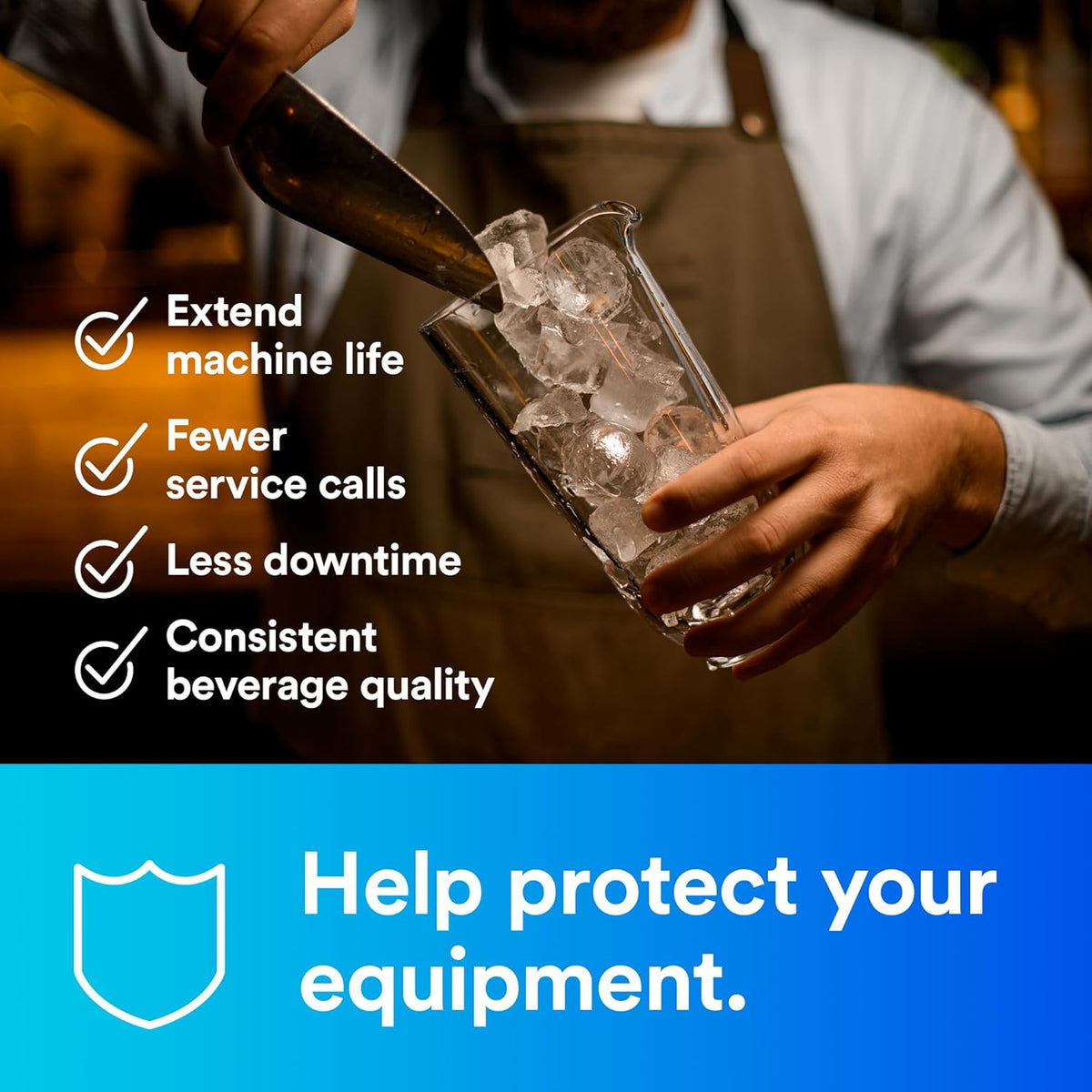3M Water Filtration Products System for Commercial Ice Maker Machines ICE120-S, Reduces Sediment, Microplastics, Chlorine Taste and Odor, Cysts, Inhibits Scale, 1.5 GPM, 9,000 Gallon Capacity