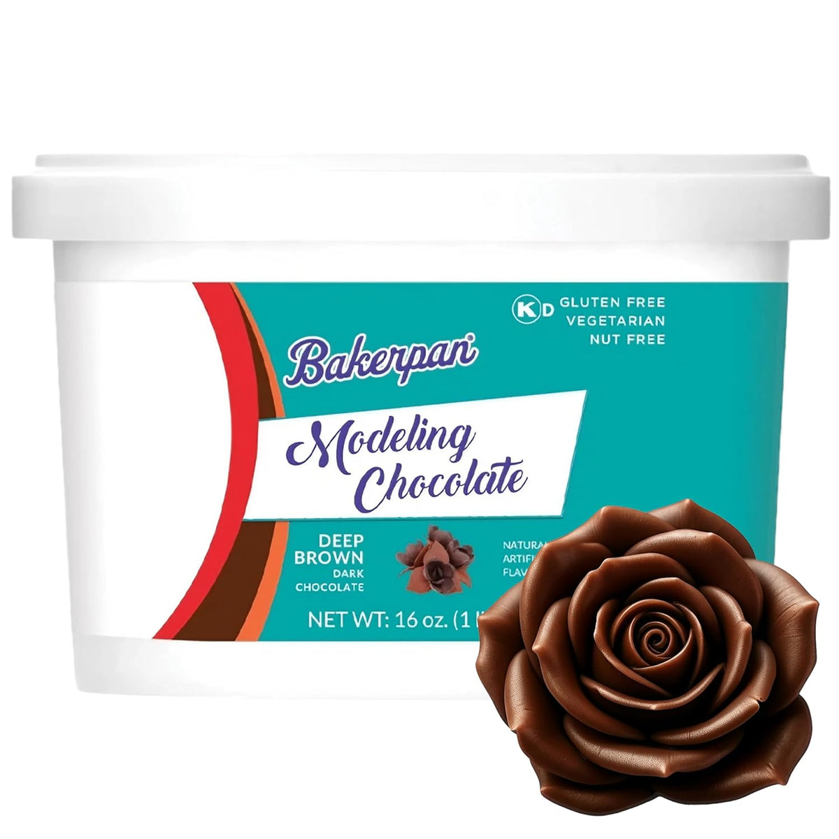 Bakerpan Deep Brown Modeling Chocolate - 1 Pound - Sculpt Cakes, Model Figurines, and Create Cake Toppers (Made in USA)