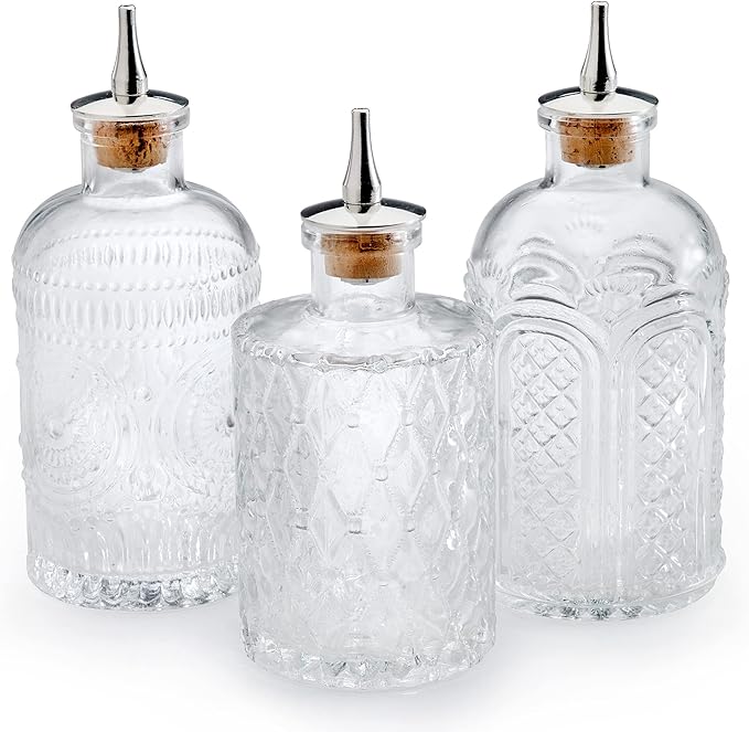 Barfly Bitters Bottle Set of 3 - M37186/M37187/M37188, Glass, 6.8 oz (200 ml), Set of 3