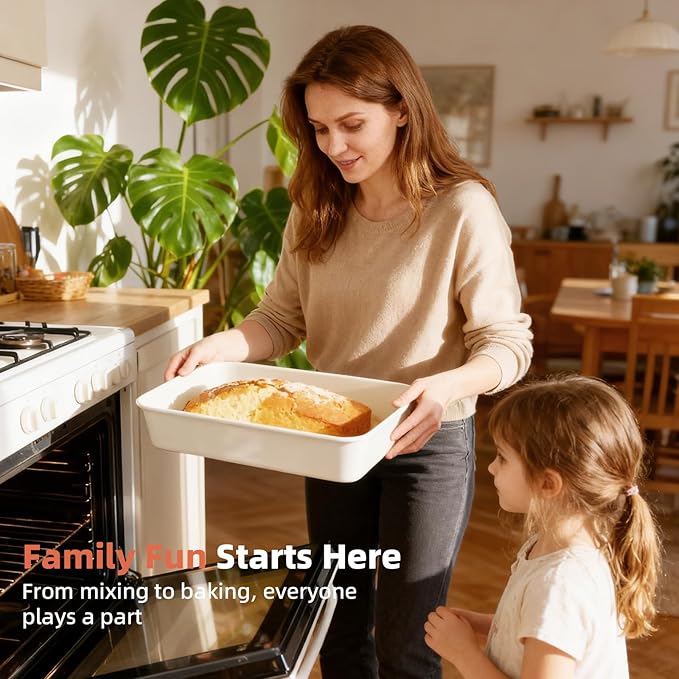 8-Piece Non-stick Baking Pans Set – Stackable Bakeware Set for Kitchen, Carbon Steel Baking Set with Cookie Sheet, Roasting Pan, Cake Pan, Muffin Pan, Cooling Rack, Baking Essentials Supplies
