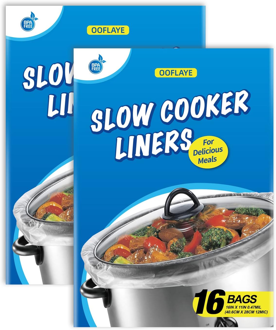 48 Counts Slow Cooker Liners Small Size(11 x 16 Inch) Kitchen Disposable Cooking Bags Fits 1 to 3 Quarts Safe for Oval or Round Pot (48)