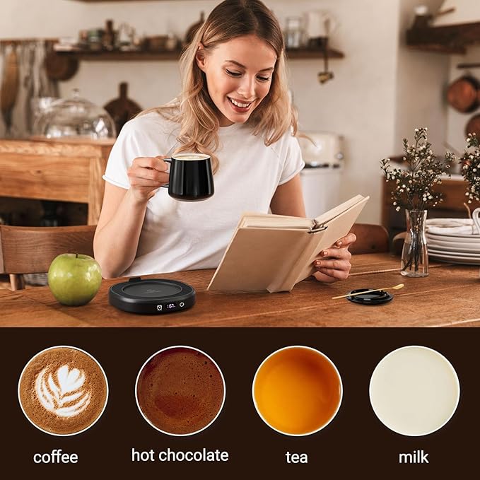 Coffee Mug Warmer & You are Awesome Mug Set, Electric Cup Warmer for Desk, Beverage Warmer with 4 Temperature Setting, 8-Hours Auto Shut Off