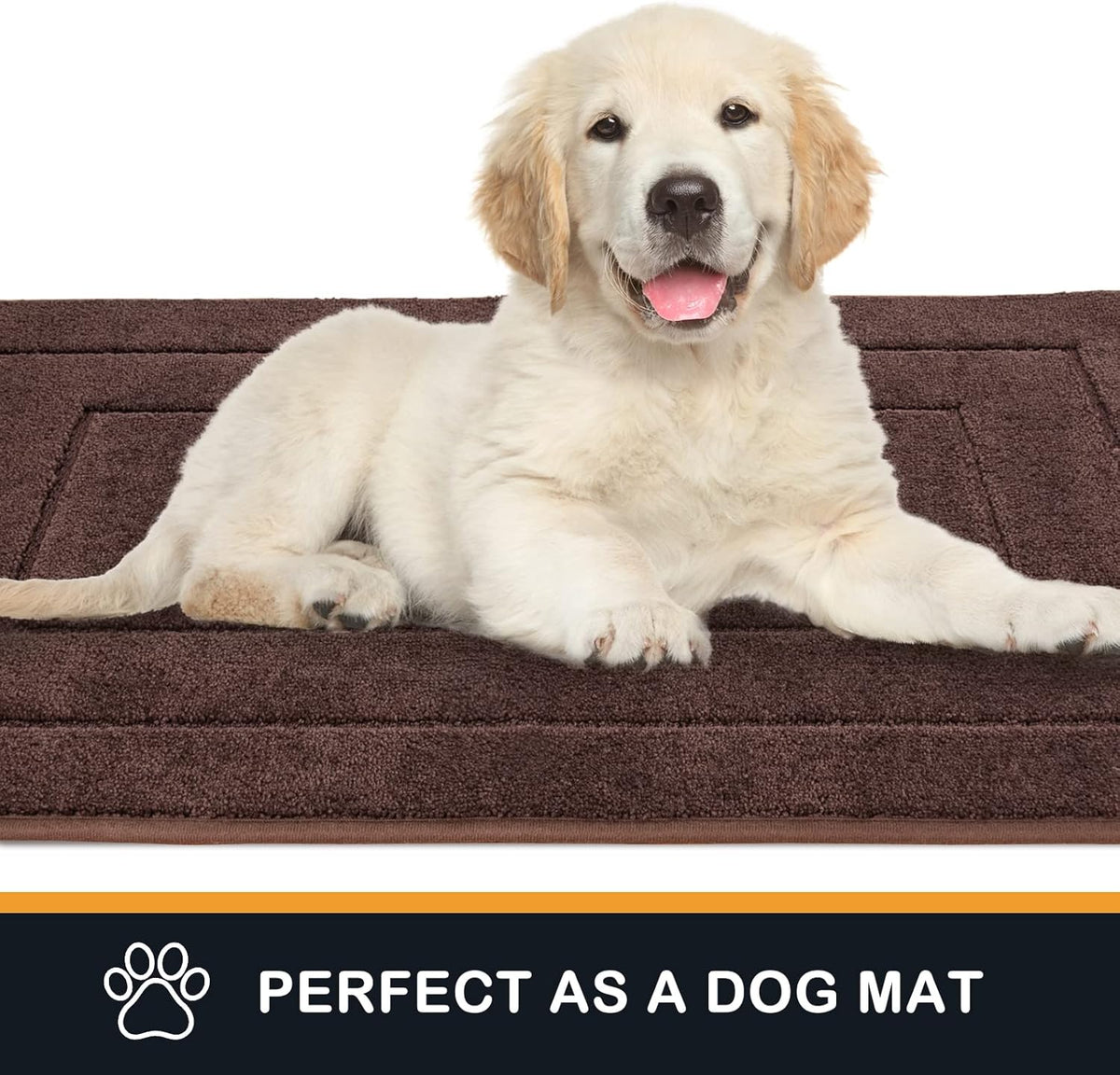 PURRUGS Dirt Trapping Door Mat 32" x 70", Non-Slip/Skid Machine Washable Entryway Rug, Dog Doormat, Super Absorbent Welcome Mat for Muddy Wet Shoes and Paws, Brown