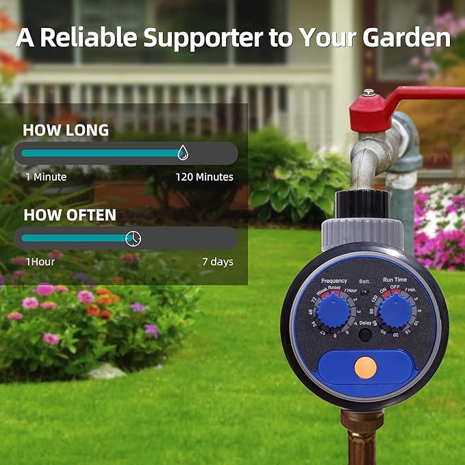 Sprinkler Water Timer Programmable Garden Zero Pressure Waterproof Irrigation Controller Hose Timer for Outdoor Lawns & Garden Blue