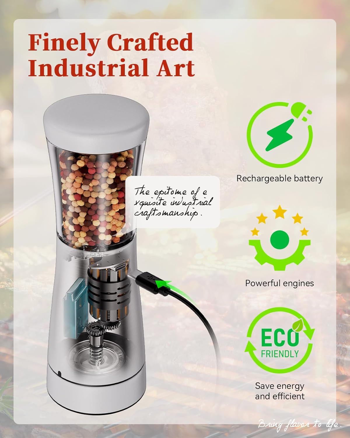 Electric Salt and Pepper Grinder Set with Storage Base, Stainless Steel Rechargeable Salt and Pepper Grinder Set with 4.5 oz Large Capacity, 1.8" Wide Mouth, Adjustable Coarseness, Ideal for Kitchen